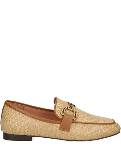 Bibi Lou Woven Chain-link Loafers In Neutral
