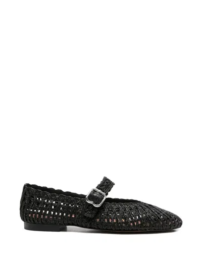 Bibi Lou Woven Strap Ballet Flats In Black