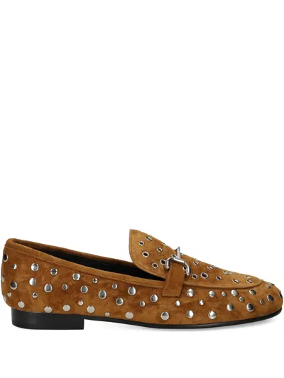 Bibi Lou Zagreb Studded Loafers In Brown