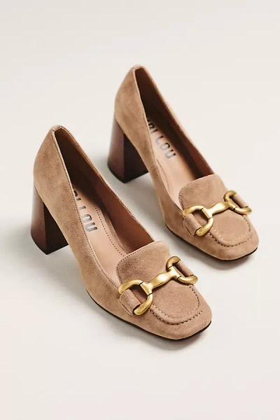 Bibi Lou Zagreb Wood Stacked Heels In Sand