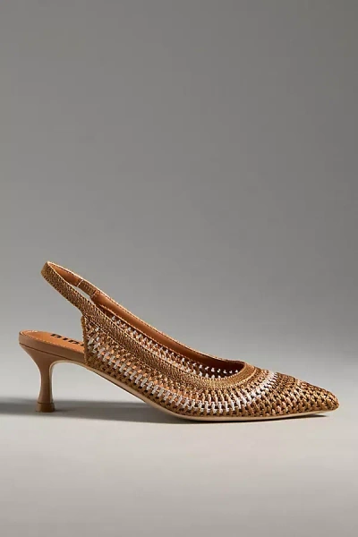 Bibi Lou Zaya Slingback Kitten Heels In Brown