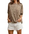 Bibi Lucy Leopard Top In Yellow In Animal Print