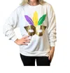 Bibi Mardi Gras Mask Sweatshirt In White In White