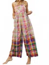 Bibi May Overalls In Pastel Plaid In Multi