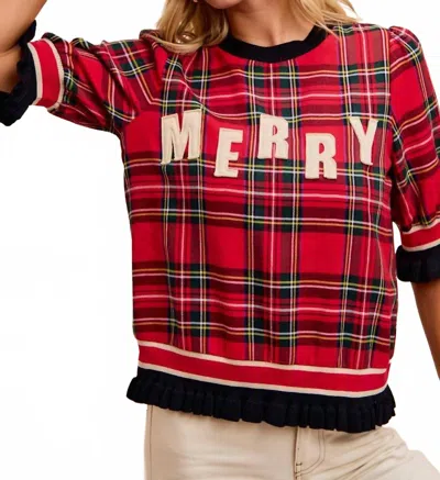 Bibi Merry Patches Top In Plaid In Multi