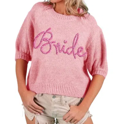 Bibi Metallic Sweaters In Bride Pink In Multi