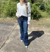 Bibi Nothing But Time Striped Sweater In Ivory/grey In Multi