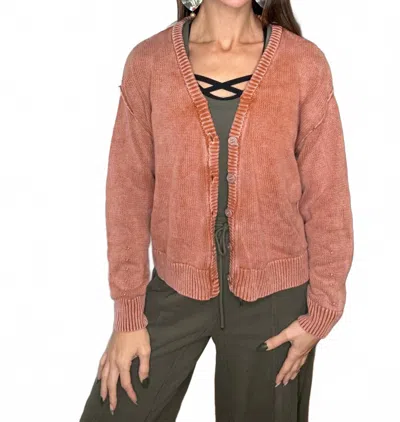 Bibi Olli Knit Cardigan In Rust In Brown
