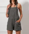 Bibi Pinstriped Overalls In Black In Black