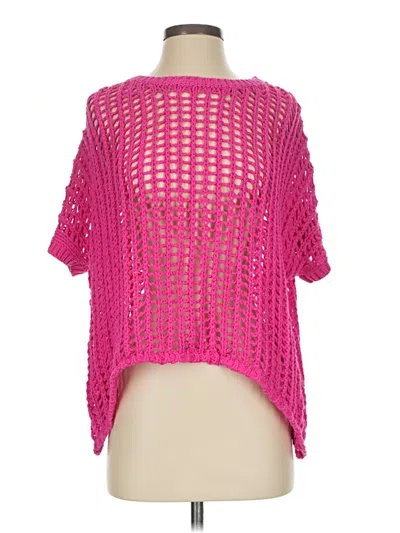 Pre-owned Bibi Poncho In Pink
