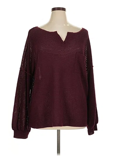 Pre-owned Bibi Pullover Sweater In Burgundy