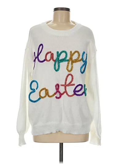 Pre-owned Bibi Pullover Sweater In White