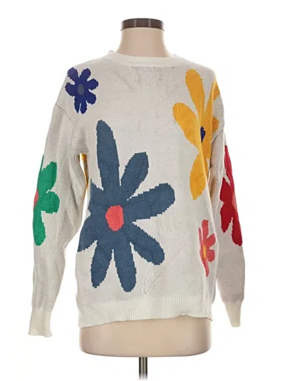Pre-owned Bibi Pullover Sweater In White