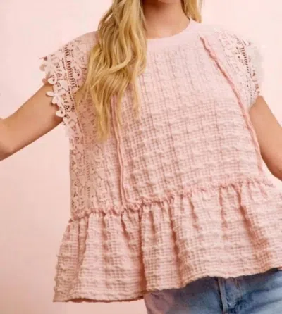 Bibi Rosalie Peplum Top In Blush In Pink