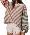 Bibi Sabine Striped Pullover Sweatshirt In Multi In Multi