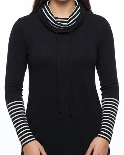 Bibi Sally Stripes Top In Grey In Multi