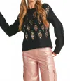 Bibi Sequin Embellished Sweater In Black In Black