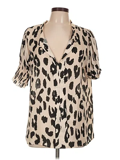 Pre-owned Bibi Short Sleeve Blouse In Brown
