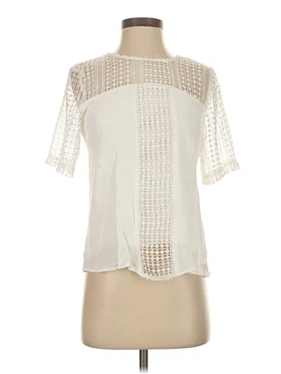Pre-owned Bibi Short Sleeve Blouse In Ivory
