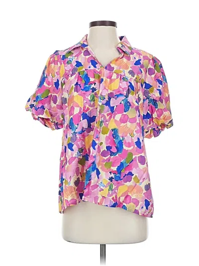 Pre-owned Bibi Short Sleeve Blouse In Pink