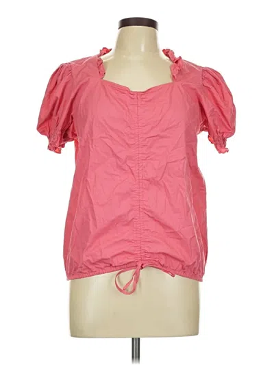 Pre-owned Bibi Short Sleeve Blouse In Pink