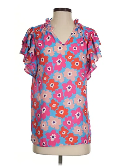 Pre-owned Bibi Short Sleeve Blouse In Pink