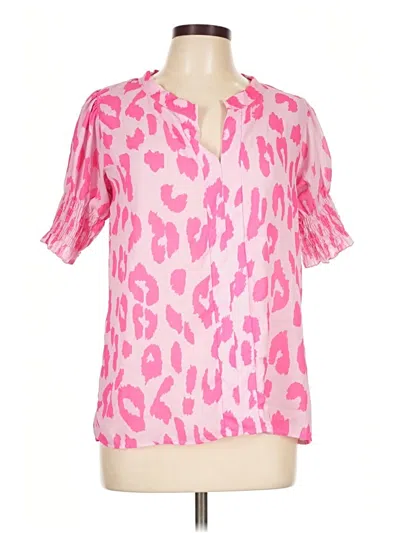 Pre-owned Bibi Short Sleeve Blouse In Pink