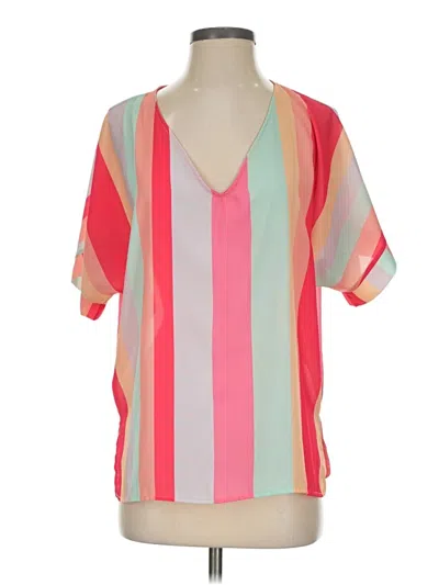 Pre-owned Bibi Short Sleeve Blouse In Pink