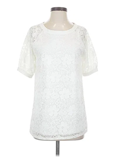 Pre-owned Bibi Short Sleeve Blouse In White