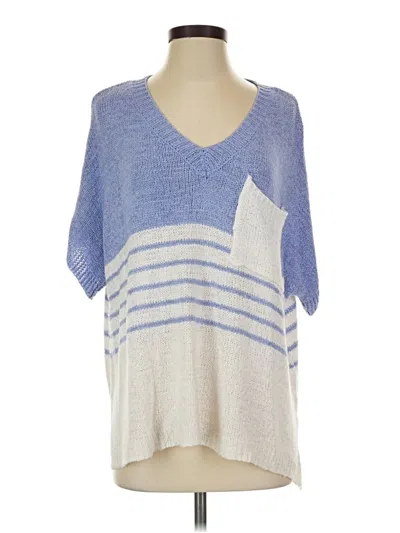 Pre-owned Bibi Short Sleeve Top Blue V-neck Tops