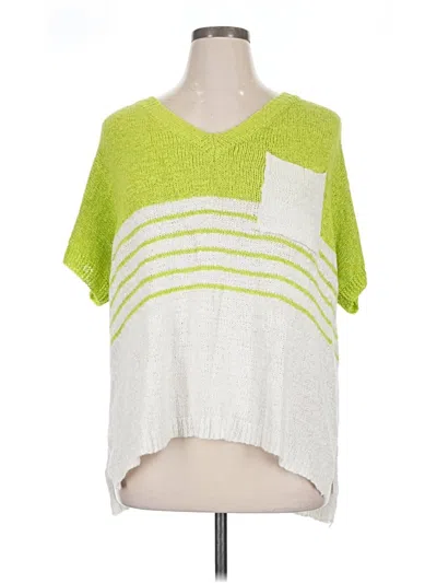 Pre-owned Bibi Short Sleeve Top Green Scoop Neck Tops