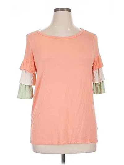 Pre-owned Bibi Short Sleeve Top Orange Cold Shoulder Neckline Tops
