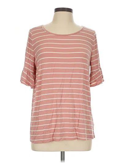 Pre-owned Bibi Short Sleeve Top Pink Boatneck Tops