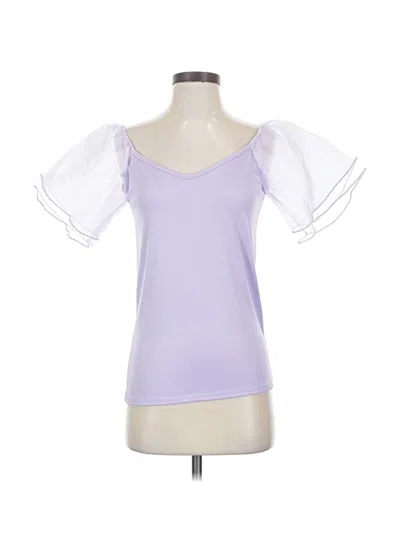 Pre-owned Bibi Short Sleeve Top Purple Sweetheart Neckline Tops