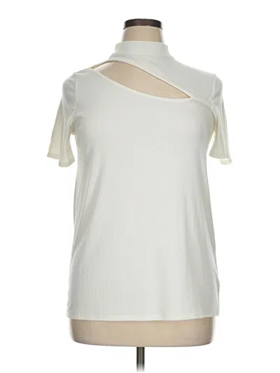 Pre-owned Bibi Short Sleeve Turtleneck In White