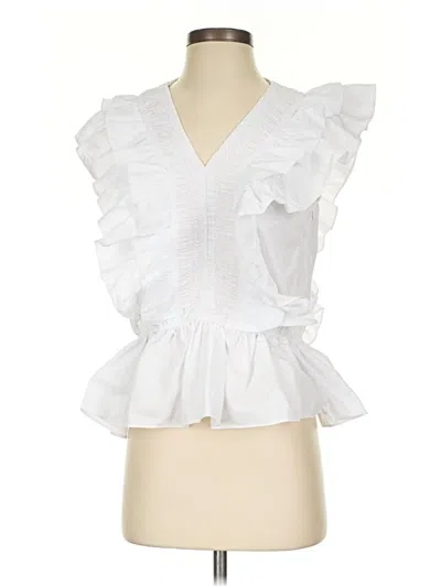 Pre-owned Bibi Sleeveless Blouse In White