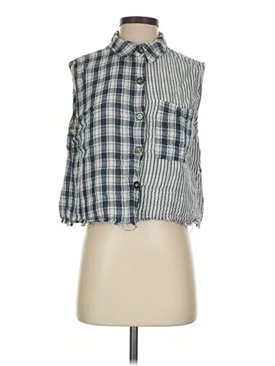 Pre-owned Bibi Sleeveless Button Down Shirt In Blue