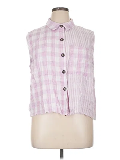 Pre-owned Bibi Sleeveless Button Down Shirt In Pink