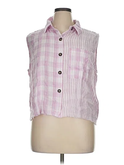 Pre-owned Bibi Sleeveless Button Down Shirt In Pink