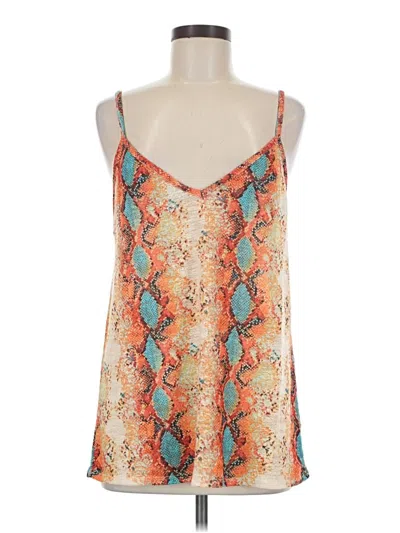 Bibi Sleeveless Top Orange Halter Neckline Tops