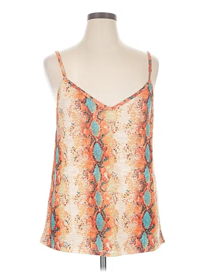 Bibi Sleeveless Top Orange Scoop Neck Tops