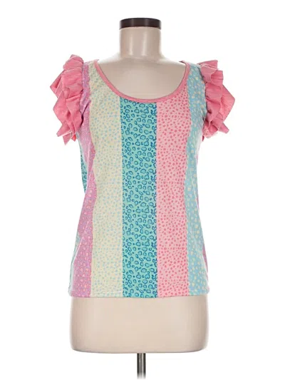 Pre-owned Bibi Sleeveless Top Pink Square Neckline Tops