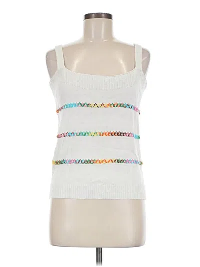 Pre-owned Bibi Sleeveless Top White Halter Neckline Tops