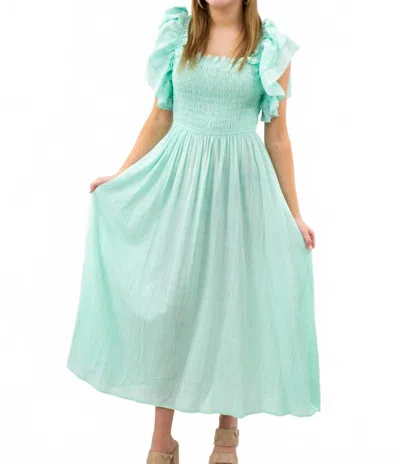 Bibi Smocked Layer Dress In Mint In Green