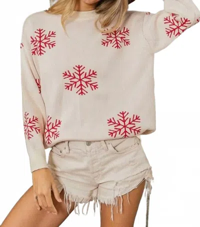 Bibi Snowy Sweater In Red In Multi