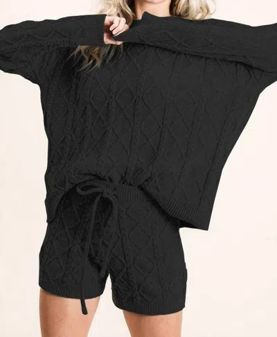 Bibi Soft Cozy Sweater Short In Black