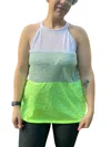Bibi Tank Top In Sage/neon In Multi