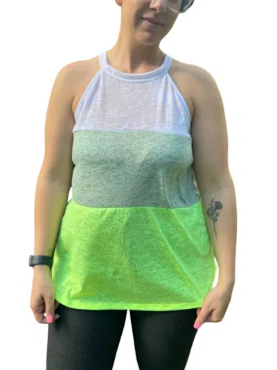Bibi Tank Top In Sage/neon In Multi