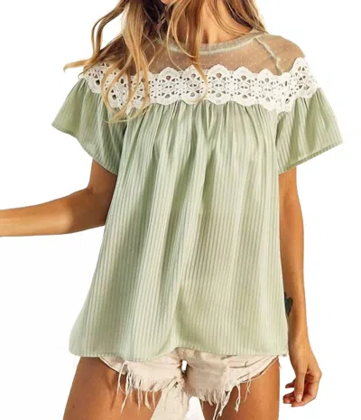 Bibi The Lacey Top In Sage In Neutral