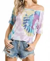 Bibi Tie Dye Top In Lavender Blue In Multi